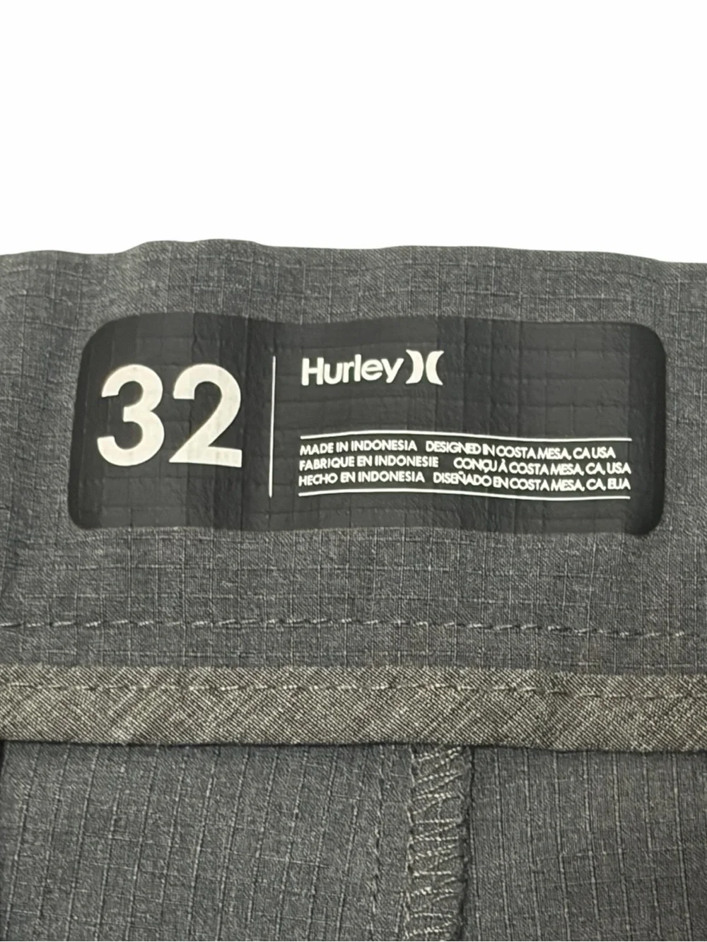 Hurley Grey Ripstop Golf Shorts - 32W